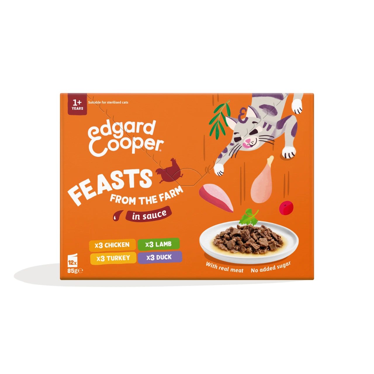 Edgard & Cooper Feasts From the Farm vådfoder til kat 12 x 85 g